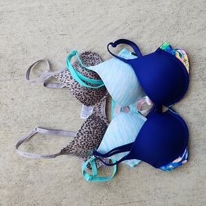 3 Bras,Pink Victorias Secret,Calvin Klein,Size 32A